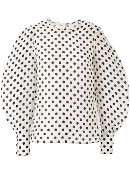 Polka-Dot Silk Blouse