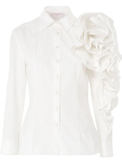 Floral-Appliqué Shirt