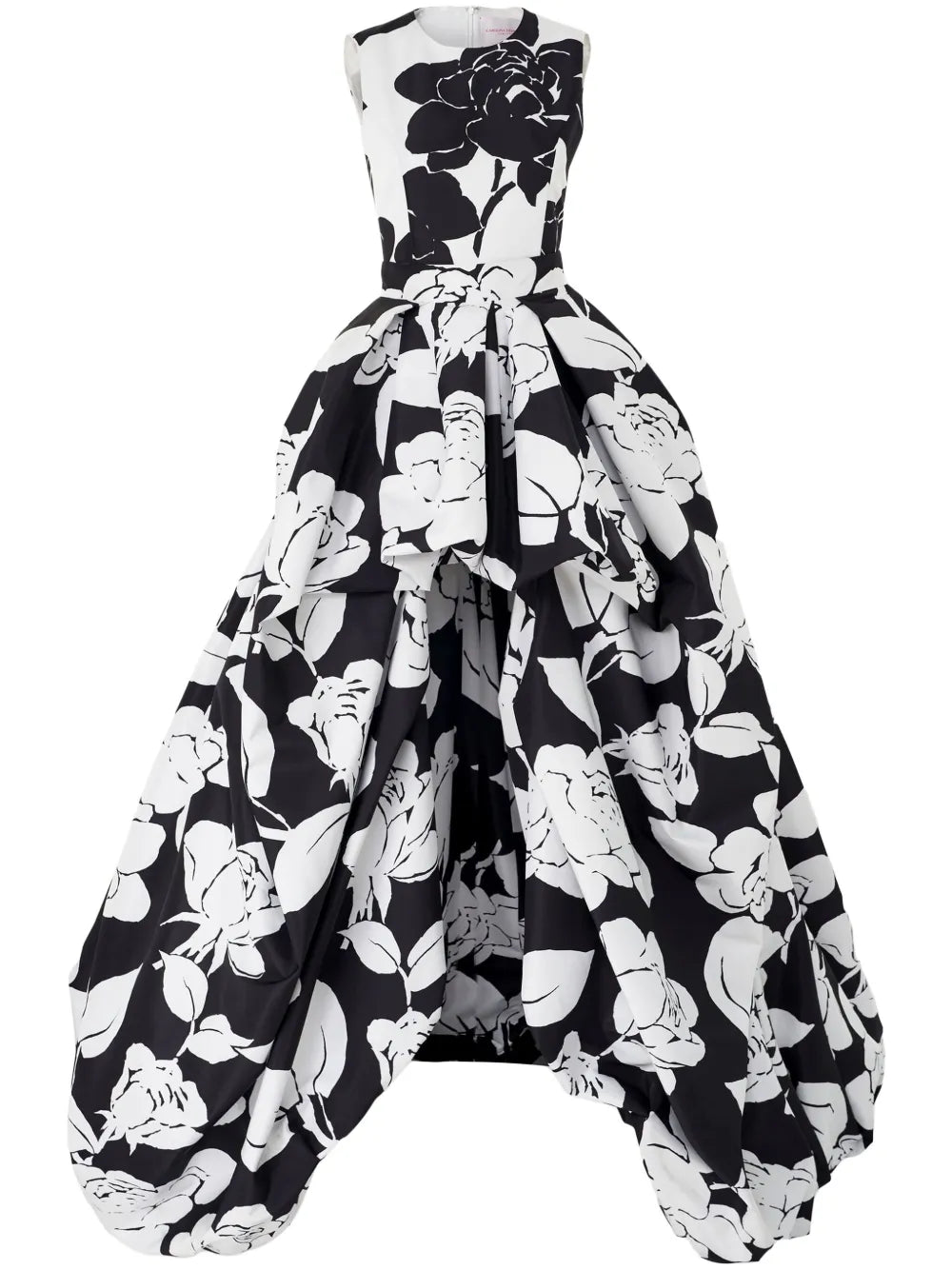 Floral-Print Asymmetric Gown