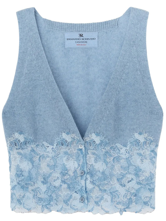 Lace Cashmere Vest
