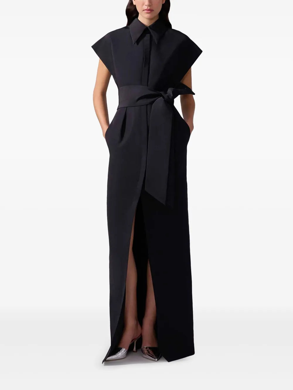 Cap-Sleeve Gown