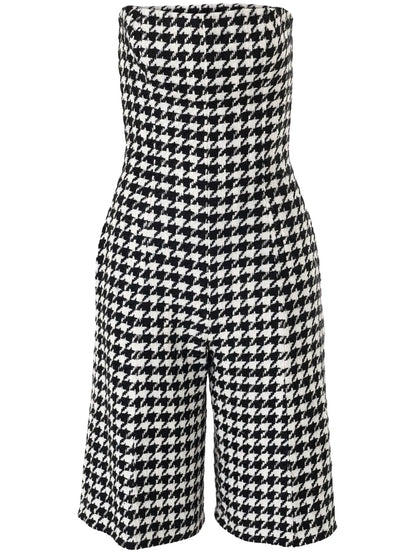 Houndstooth-Pattern Playsuit