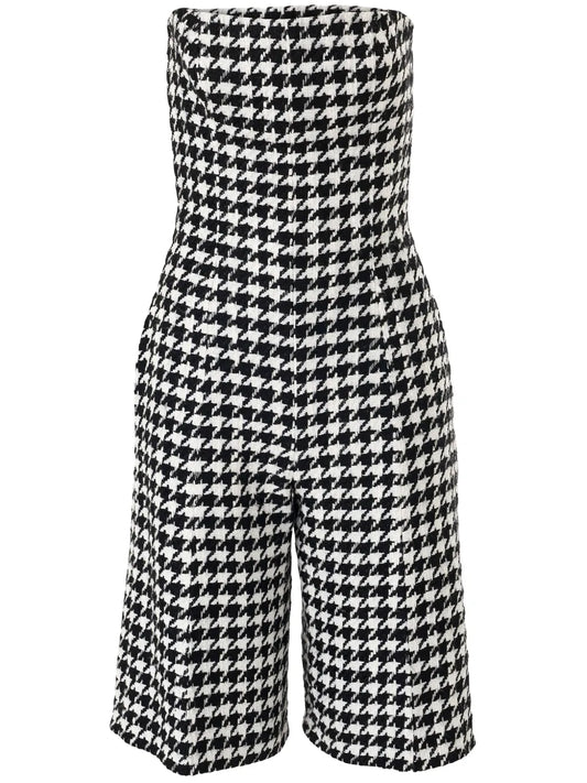 Houndstooth-Pattern Playsuit