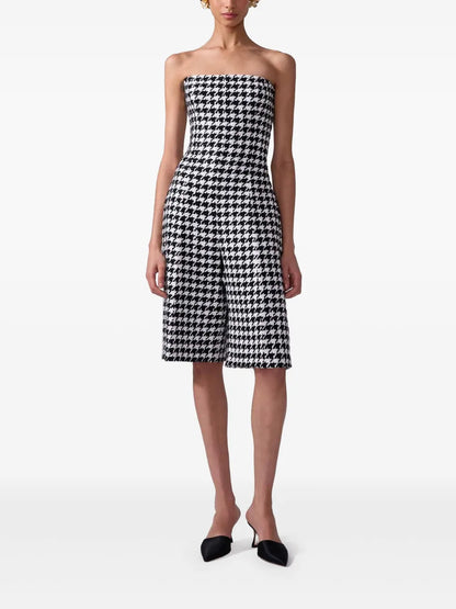 Houndstooth-Pattern Playsuit