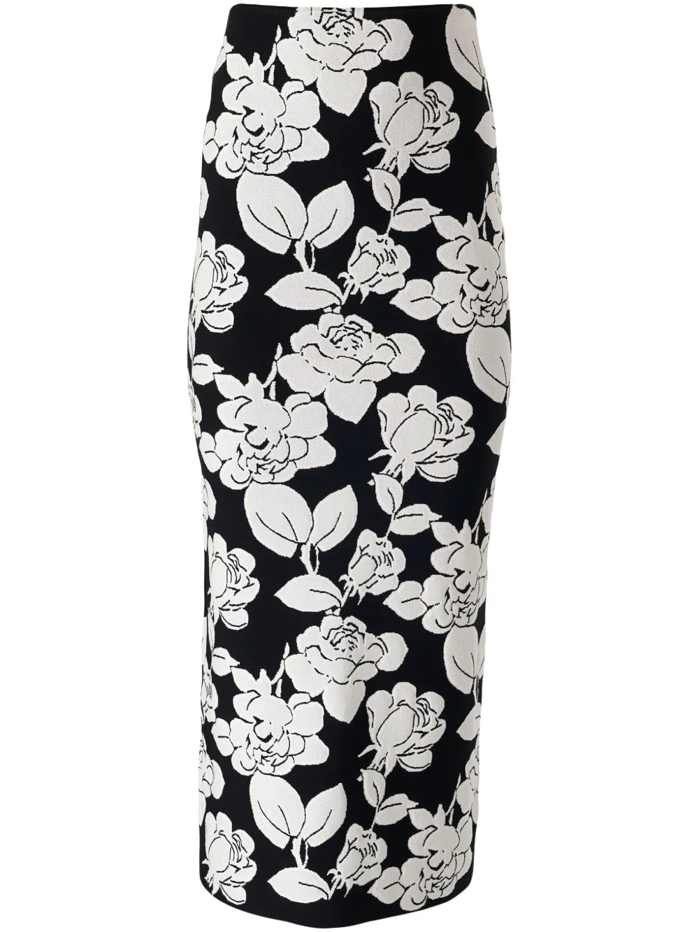 Floral-Jacquard Pencil Skirt