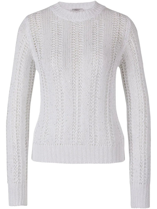 Sequinned Open-Knit Sweater