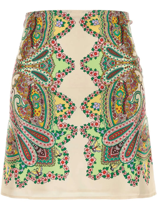 Graphic-Print Mini Skirt