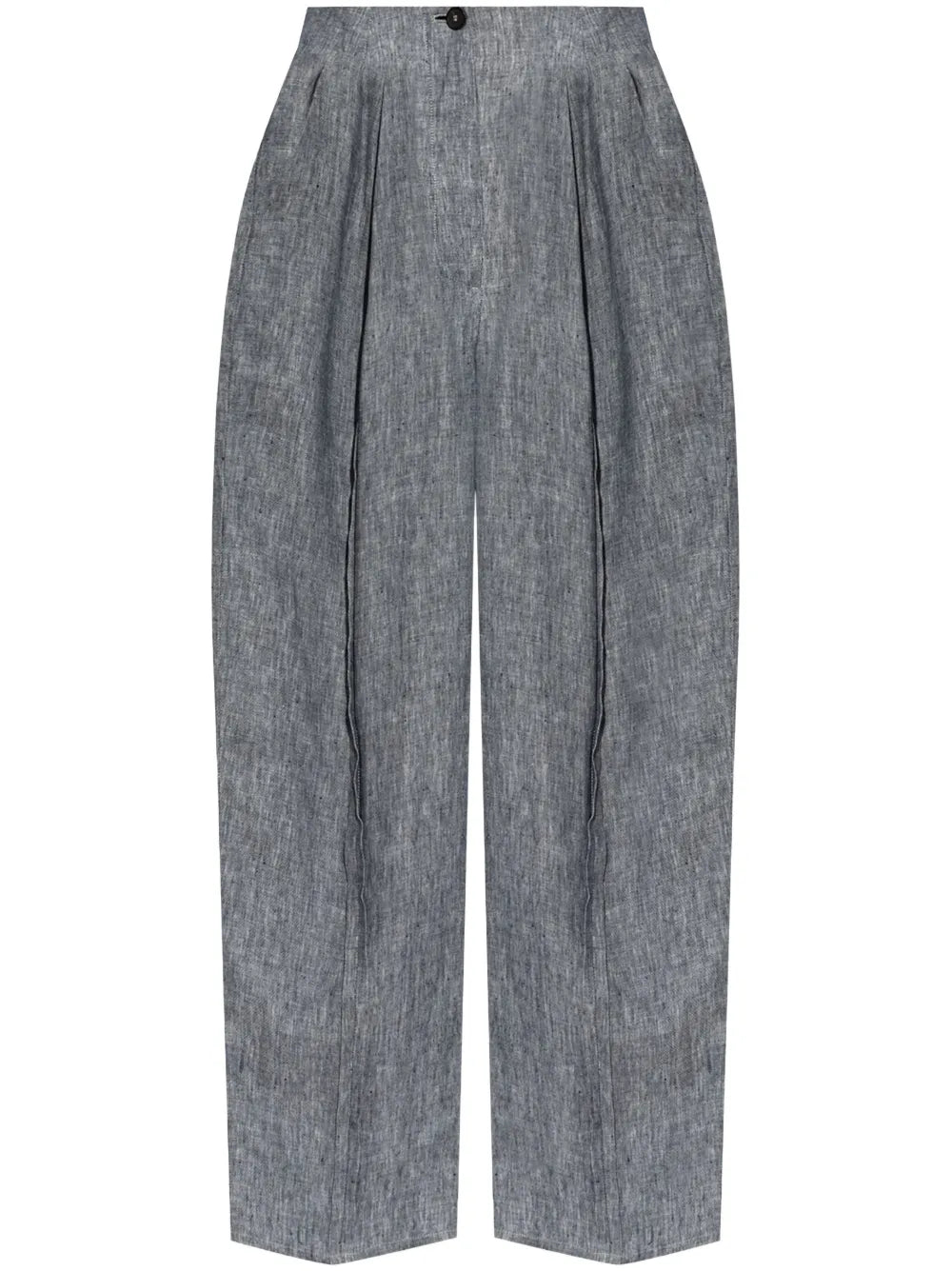Pleat-Detail Chambray Trousers
