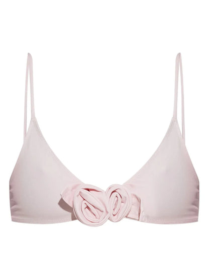 Floral-Motif Bikini Top