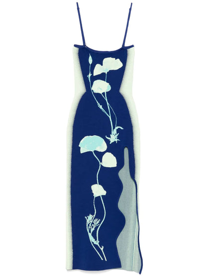 Iris Flower Print Tank Dress
