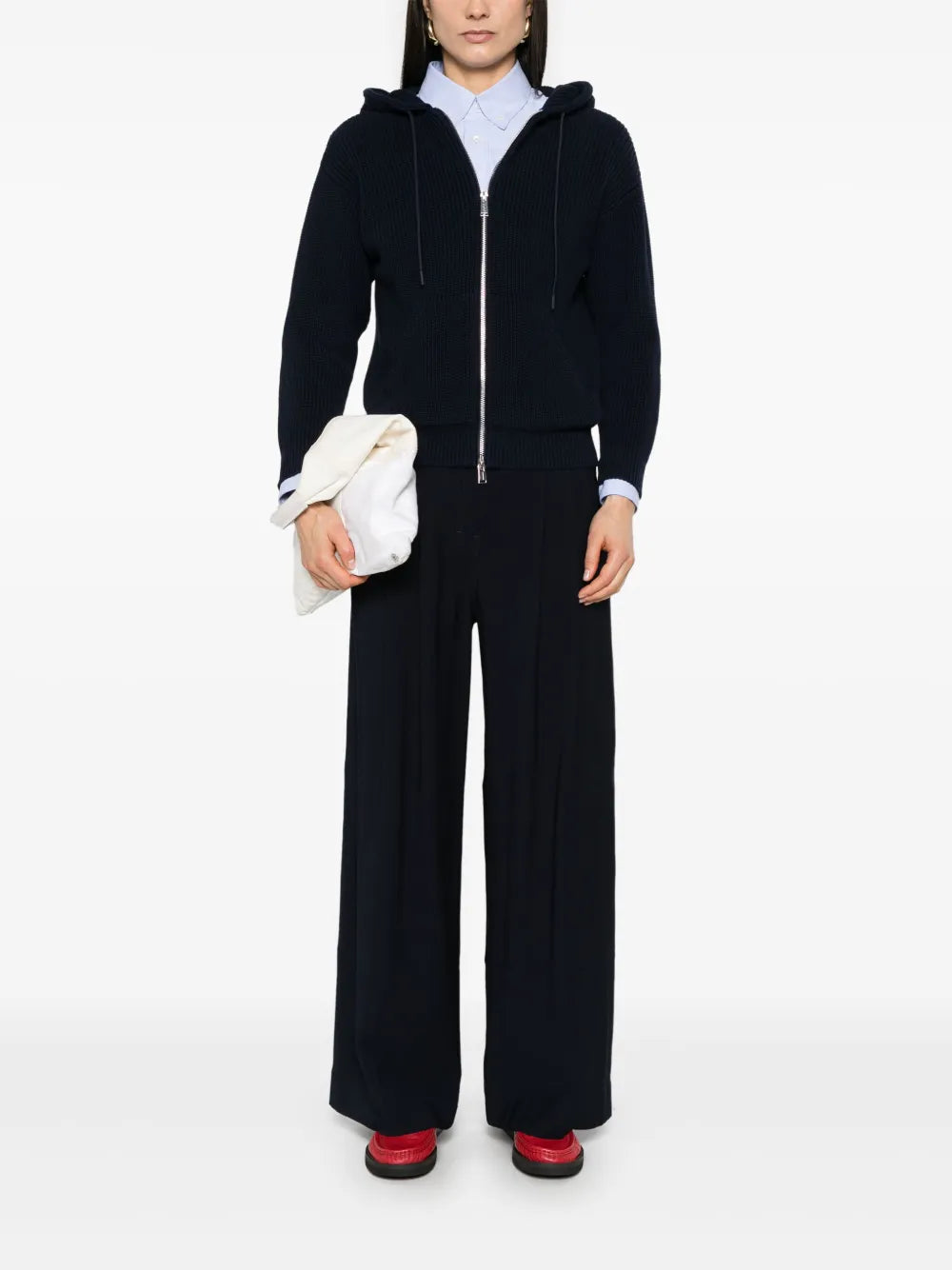 Ribbed-Knit Hoodie