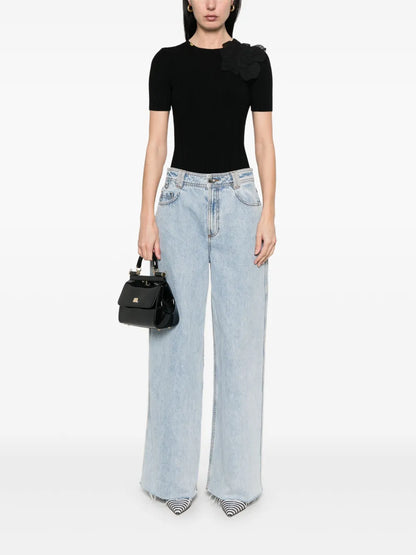 Floral-Appliqué T-Shirt