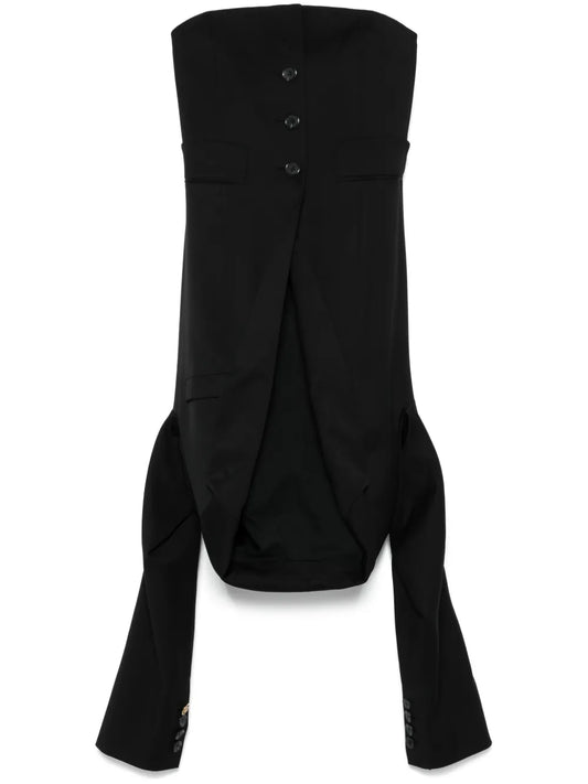 Panelled Strapless Top