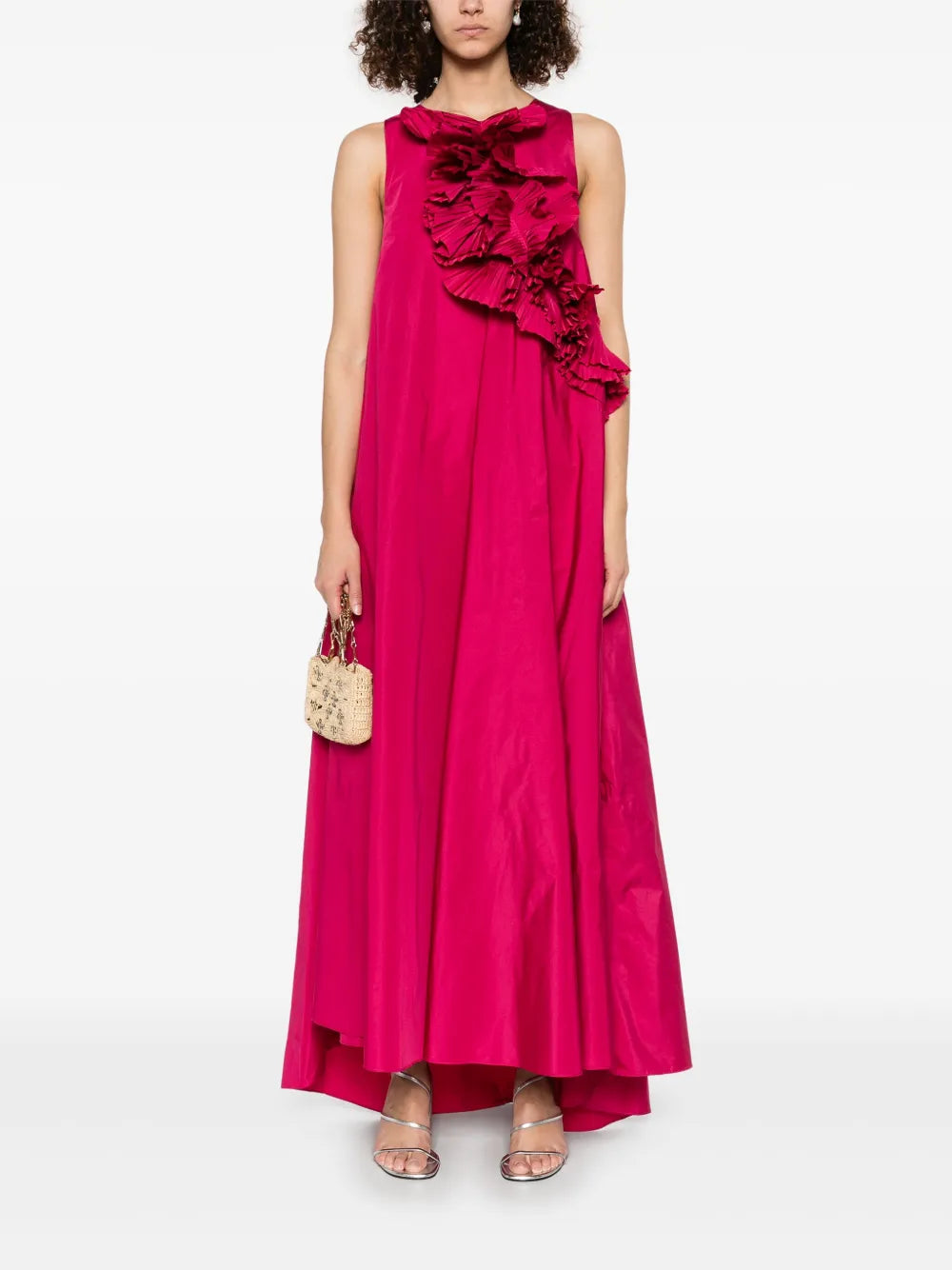 Ruffled-Detail Maxi Dress