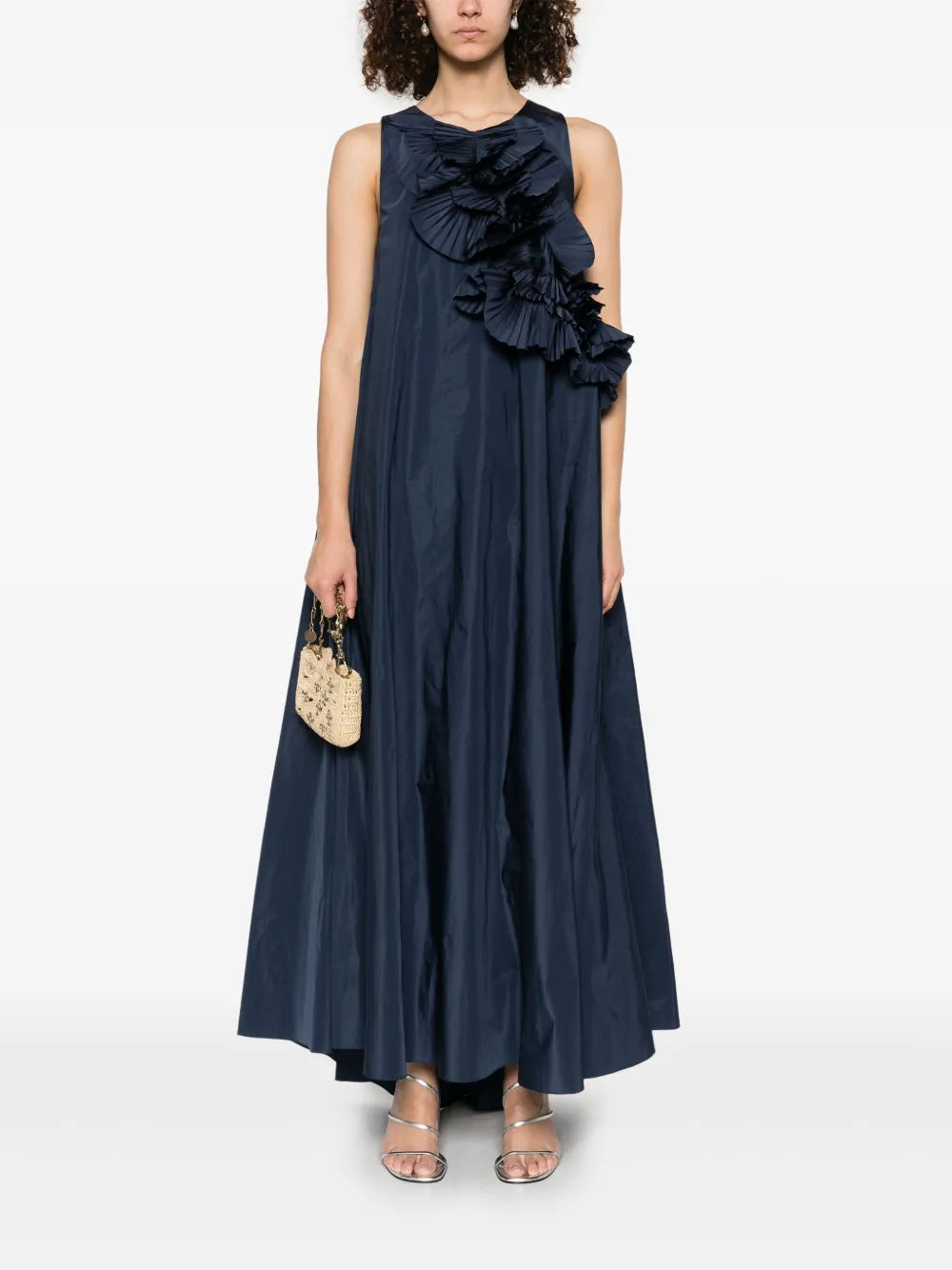 Ruffled-Detail Maxi Dress