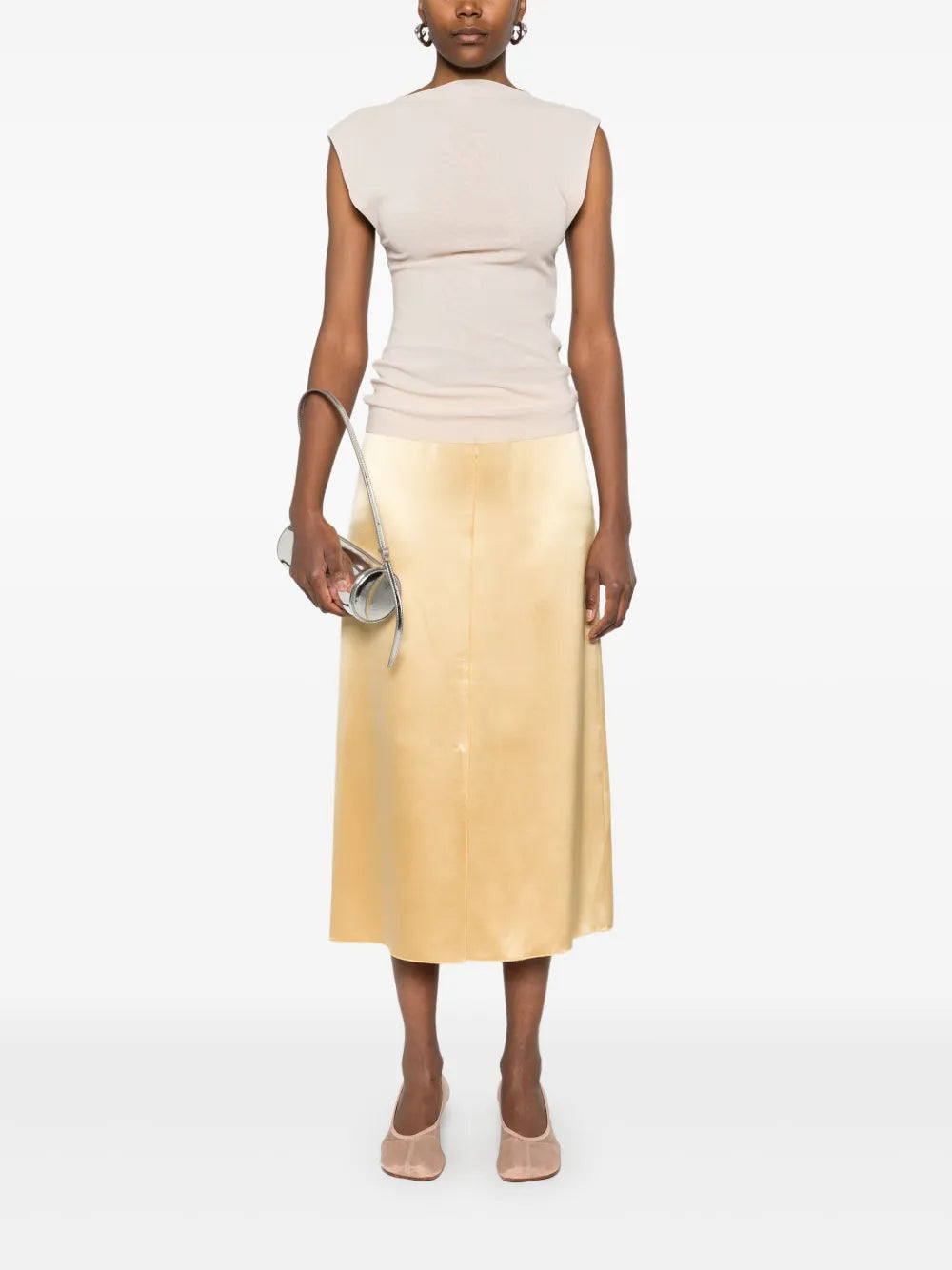 Satined Midi Skirt