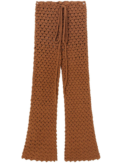 Crochet-Knit Cotton Trousers