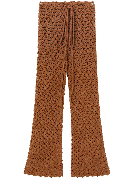 Crochet-Knit Cotton Trousers