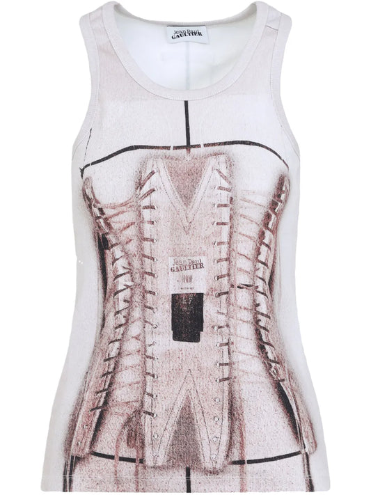 Cage Trompe L'Œil Printed Top