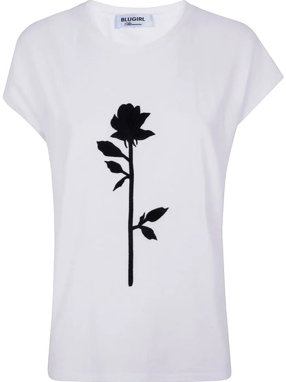 Rose-Embroidery T-Shirt