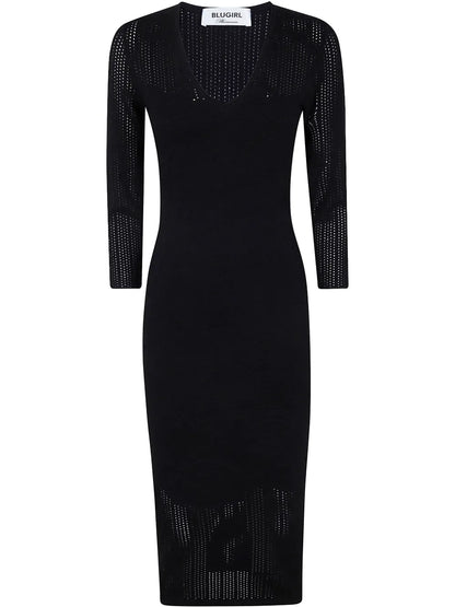 Open-Knit Midi Dress