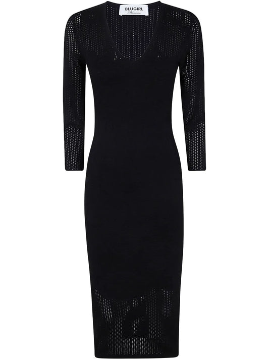 Open-Knit Midi Dress
