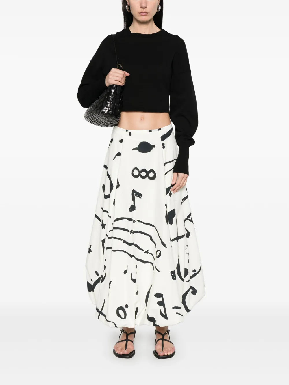 Cropped Cotton Sweater