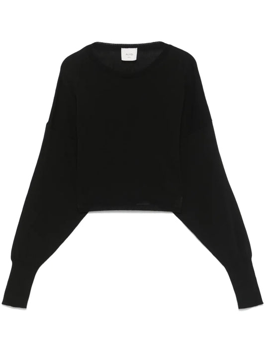 Cropped Cotton Sweater