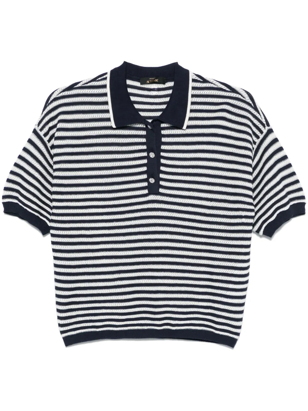 Lurex Striped Polo Top