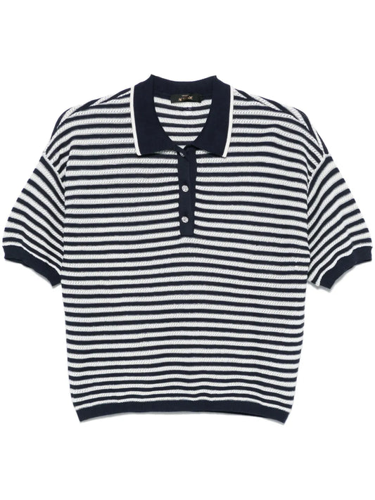 Lurex Striped Polo Top