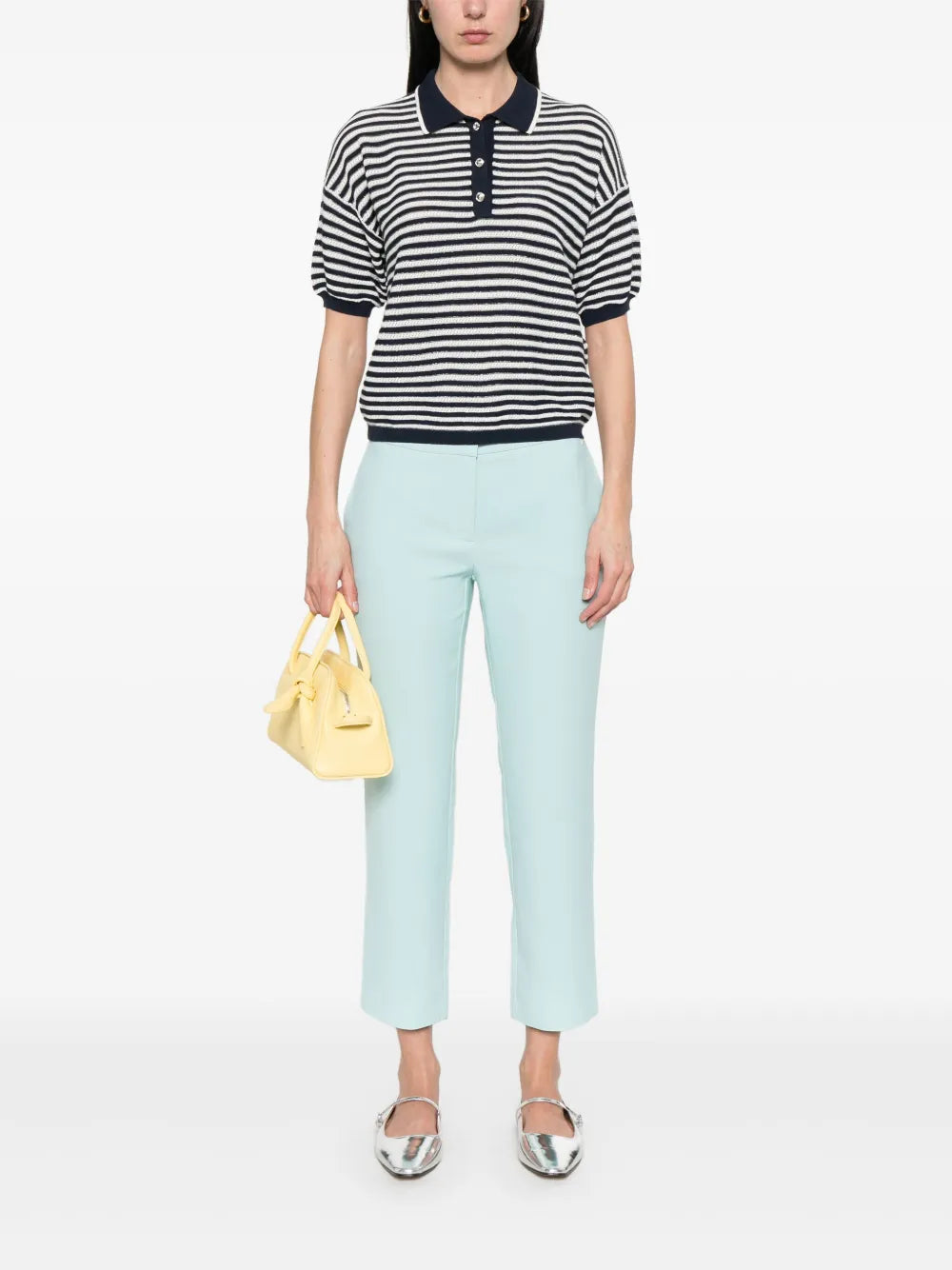 Lurex Striped Polo Top