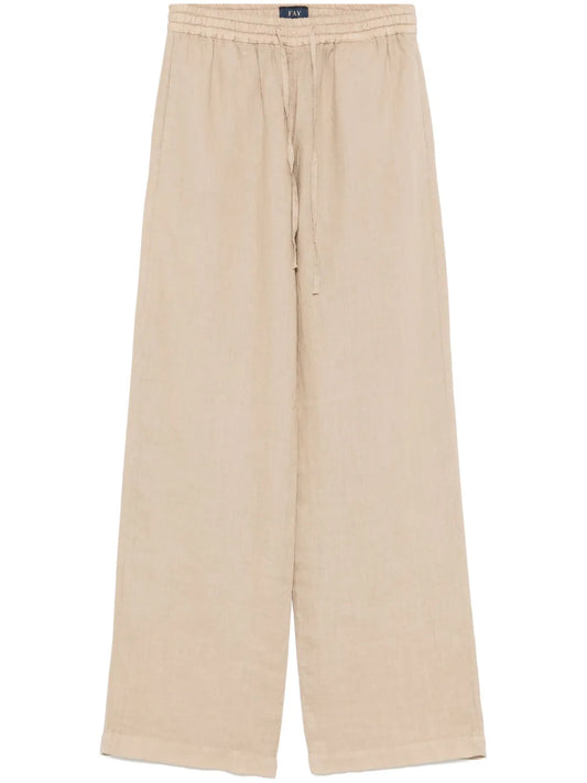 Linen Straight-Leg Trousers