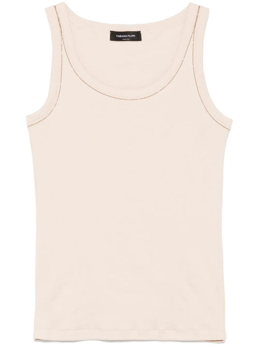 Beaded Trim-Detail Tank Top