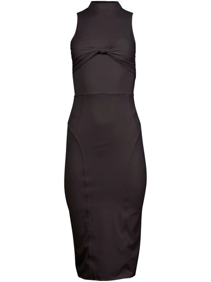 Knot-Detail Jersey Midi Dress