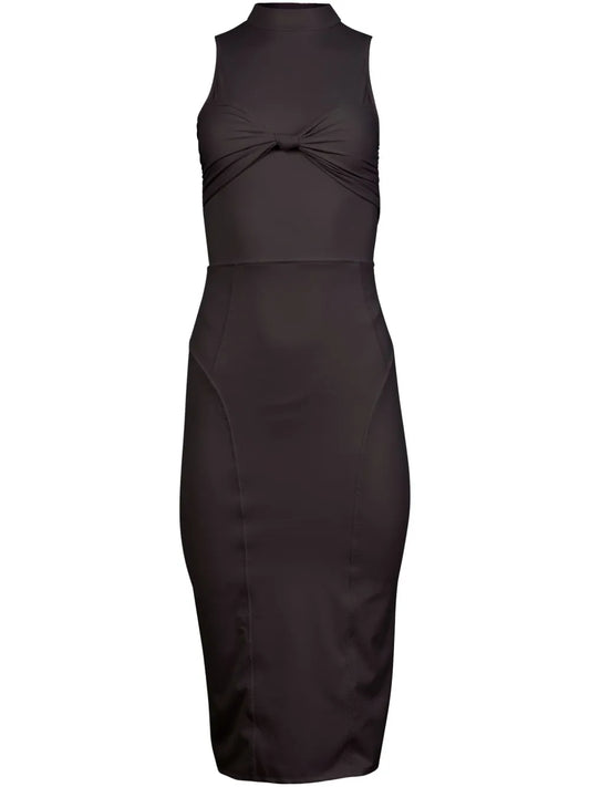 Knot-Detail Jersey Midi Dress