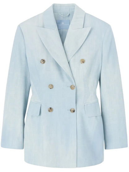 Denim-Print Blazer