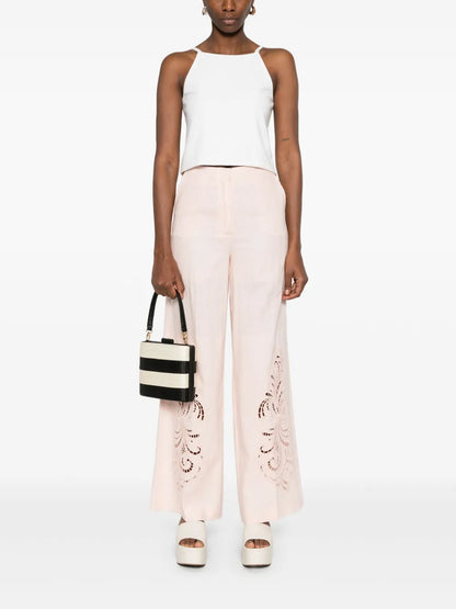 Floral-Embroidered Trousers