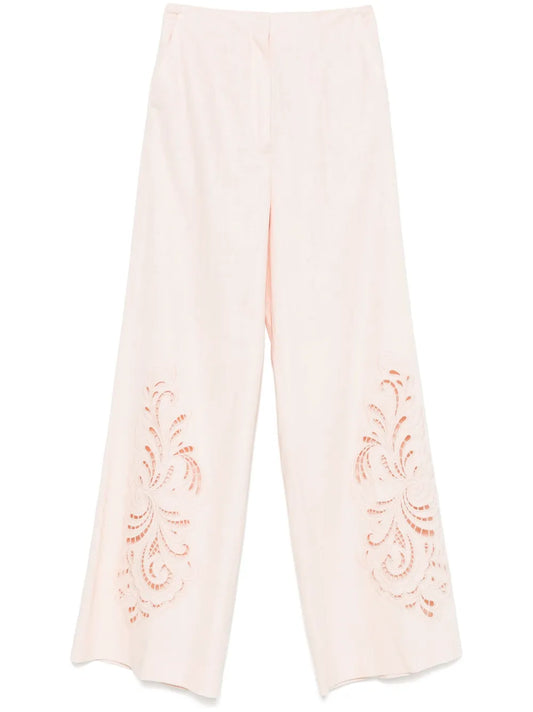 Floral-Embroidered Trousers