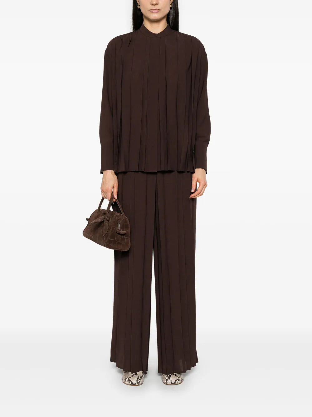 Tibre Pleated Wide-Leg Trousers