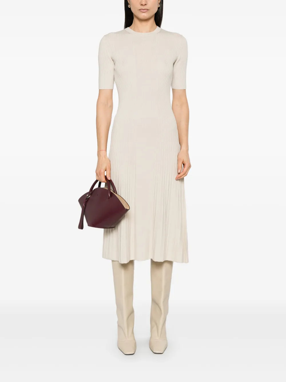 Fine-Ribbed Midi Dress