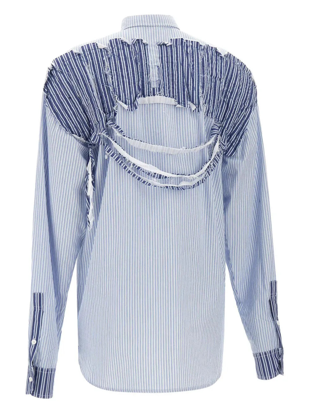 Patch-Detail Striped Shirt