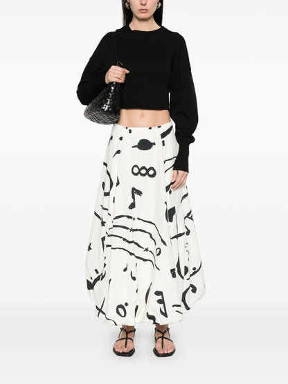 Printed Cotton Maxi Skirt