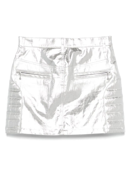 Metallic-Finish Mini Skirt