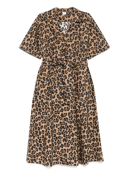 Leopard-Print Midi Dress