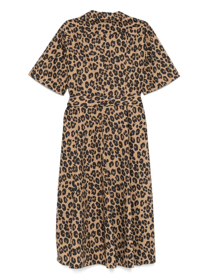 Leopard-Print Midi Dress