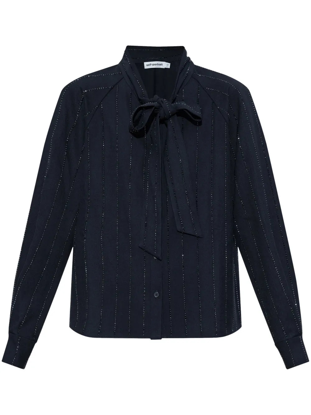 Rhinestone-Embellished Pinstripe Shirt