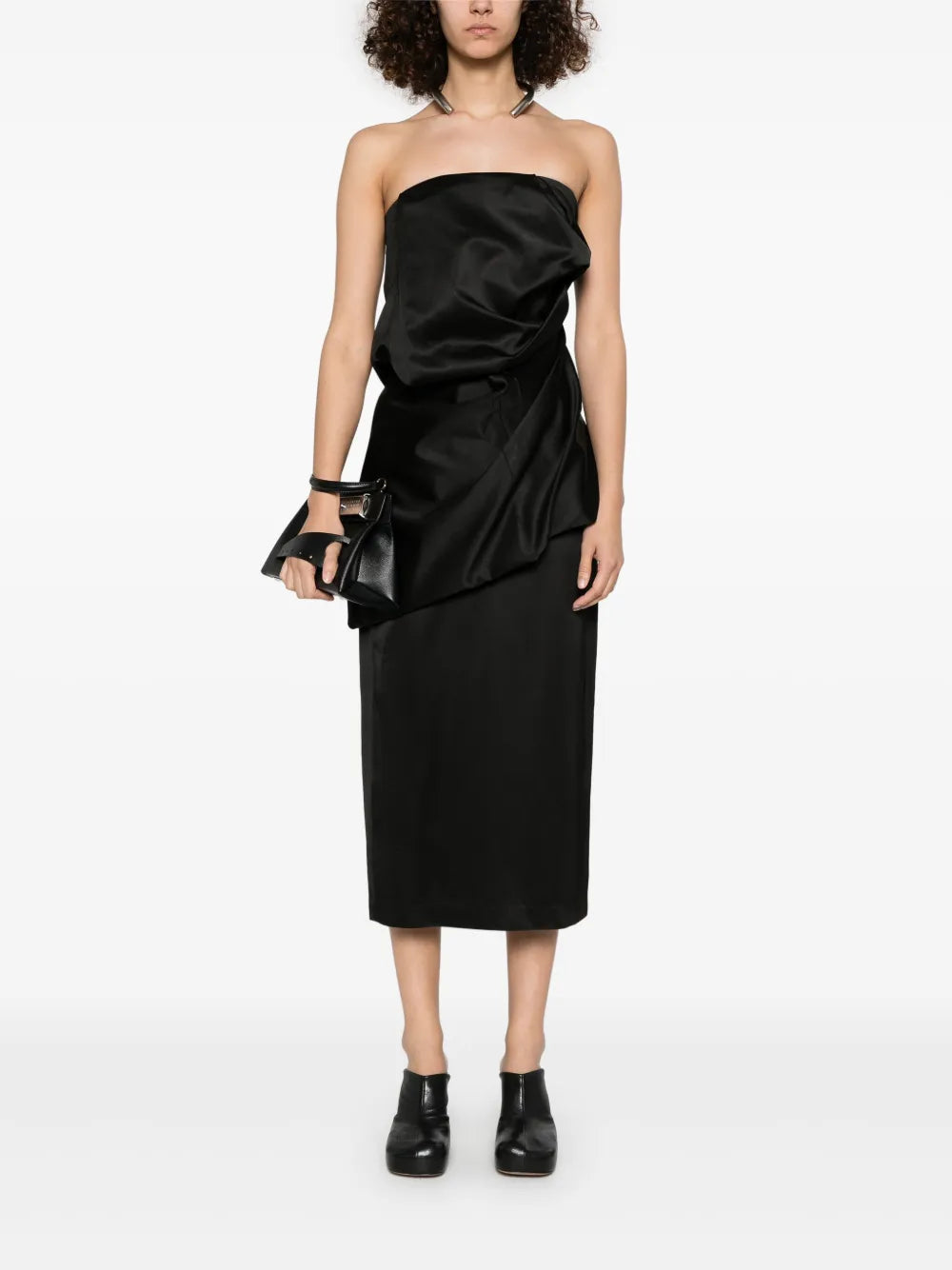 Block Draped Midi Dress