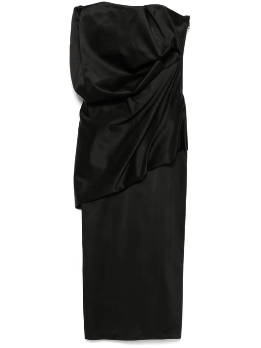 Block Draped Midi Dress