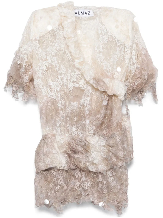 Lace Belt Mini Dress