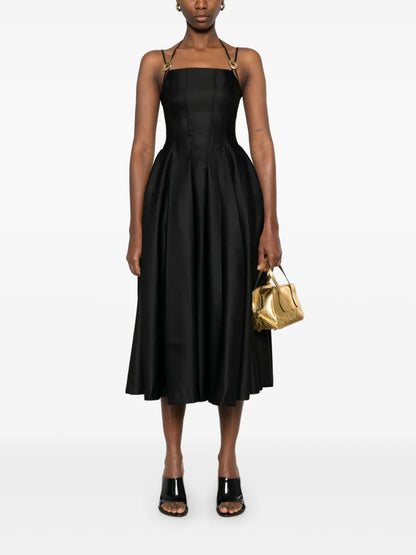 Satin Tailored Midi Dress